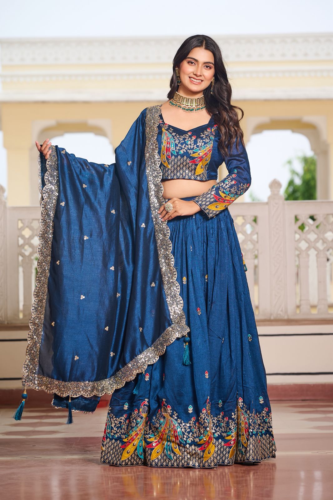 Vichitra Silk Festive Lehenga