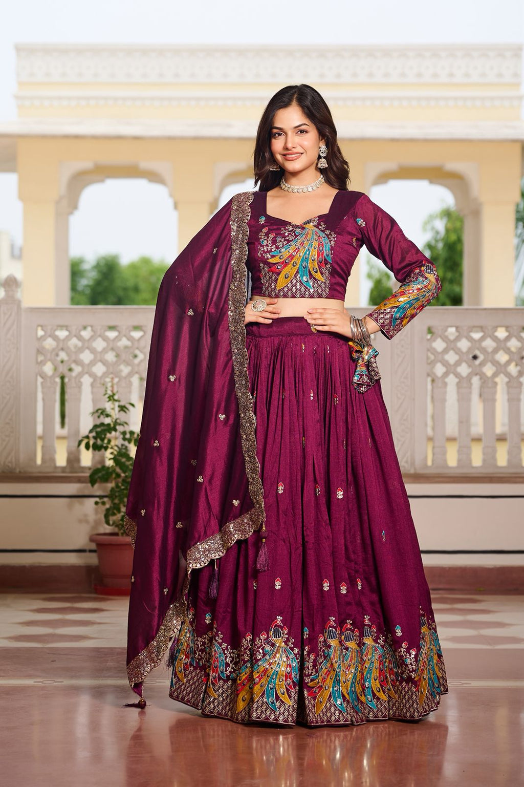 Vichitra Silk Festive Lehenga