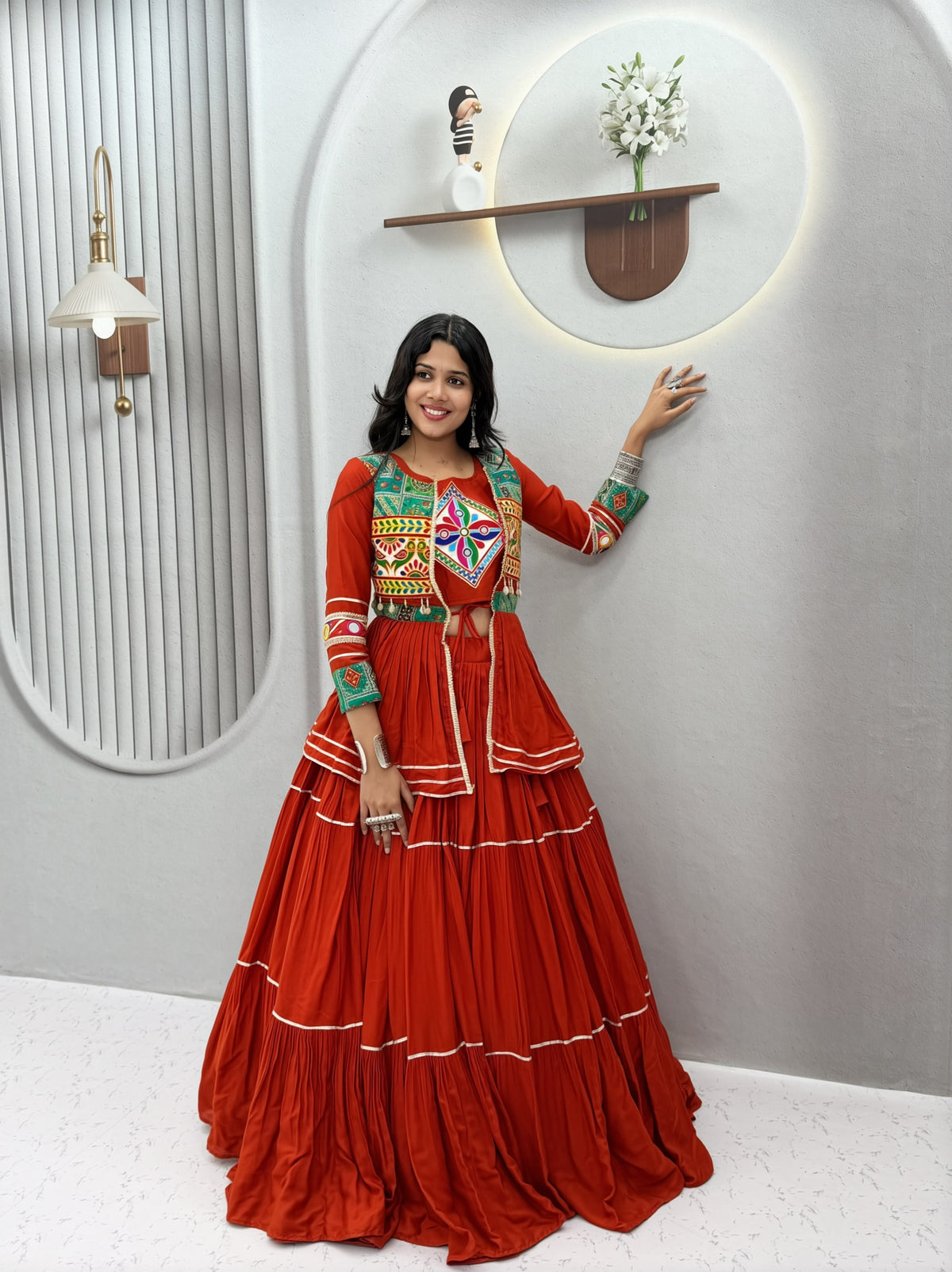 Gamathi Work Wedding Cotton Lehenga