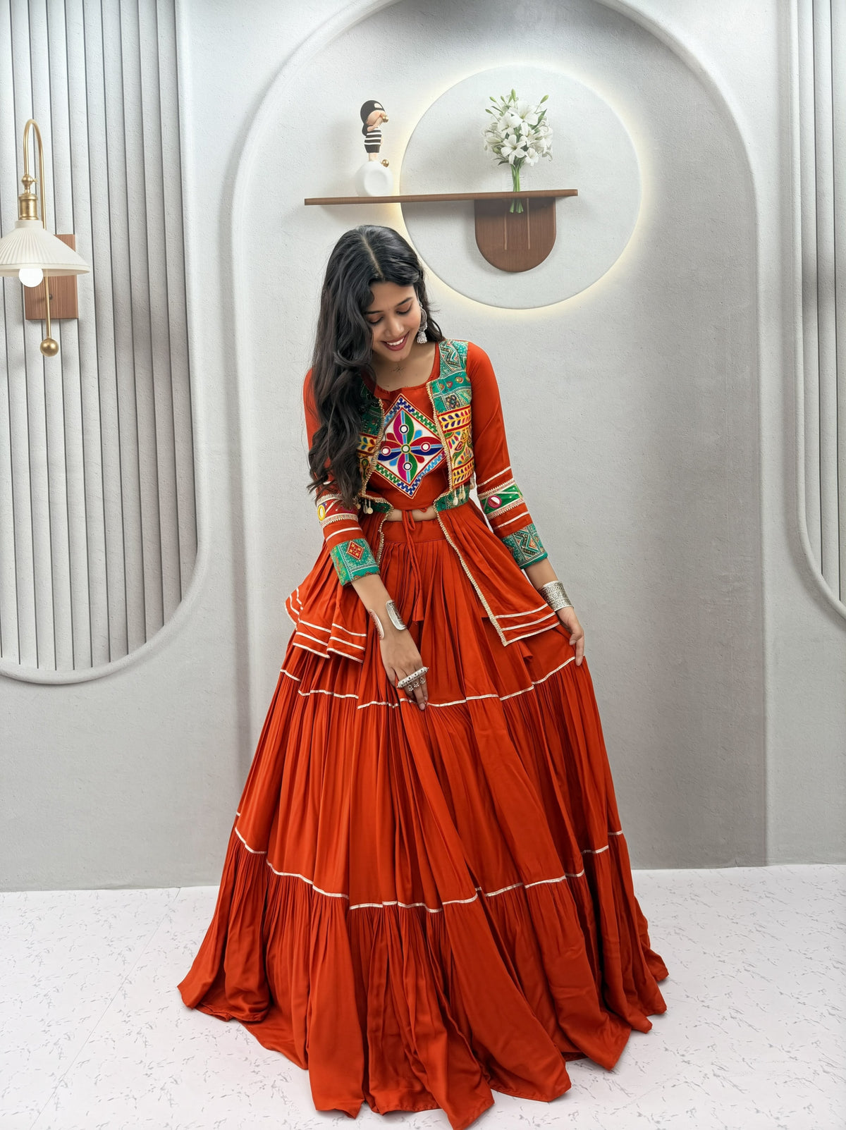 Gamathi Work Wedding Cotton Lehenga