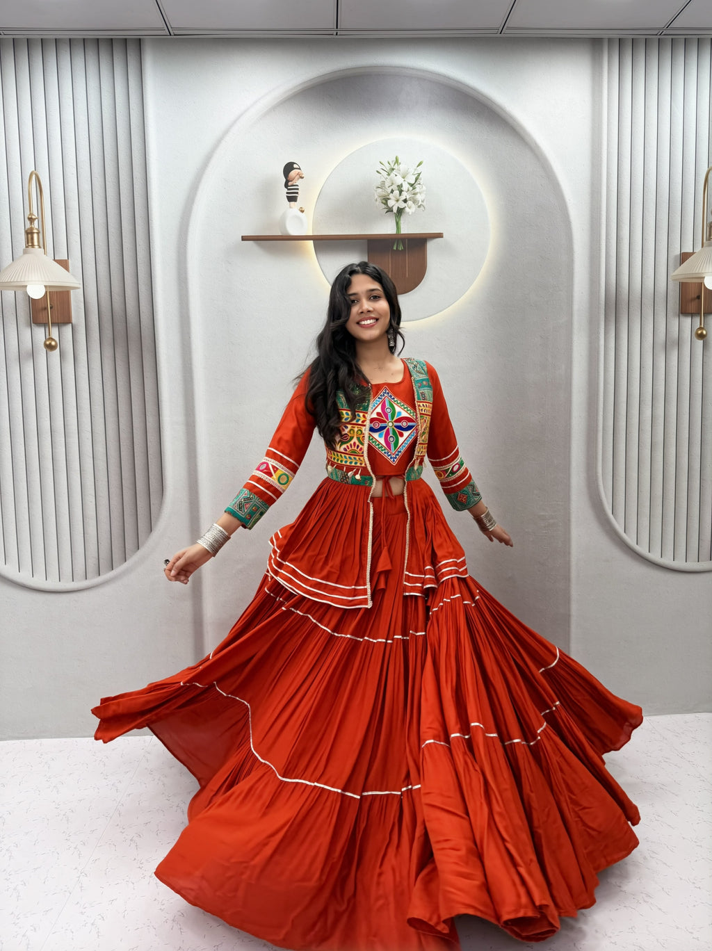 Gamathi Work Wedding Cotton Lehenga
