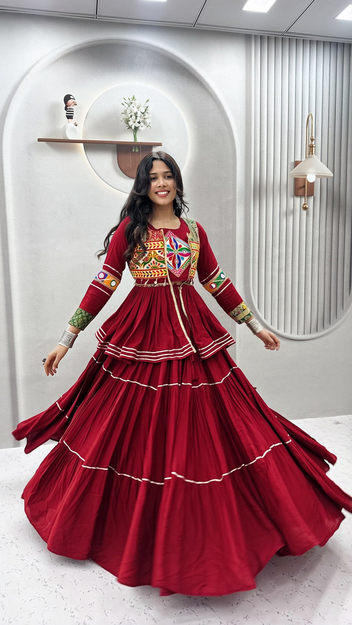 Gamathi Work Wedding Cotton Lehenga