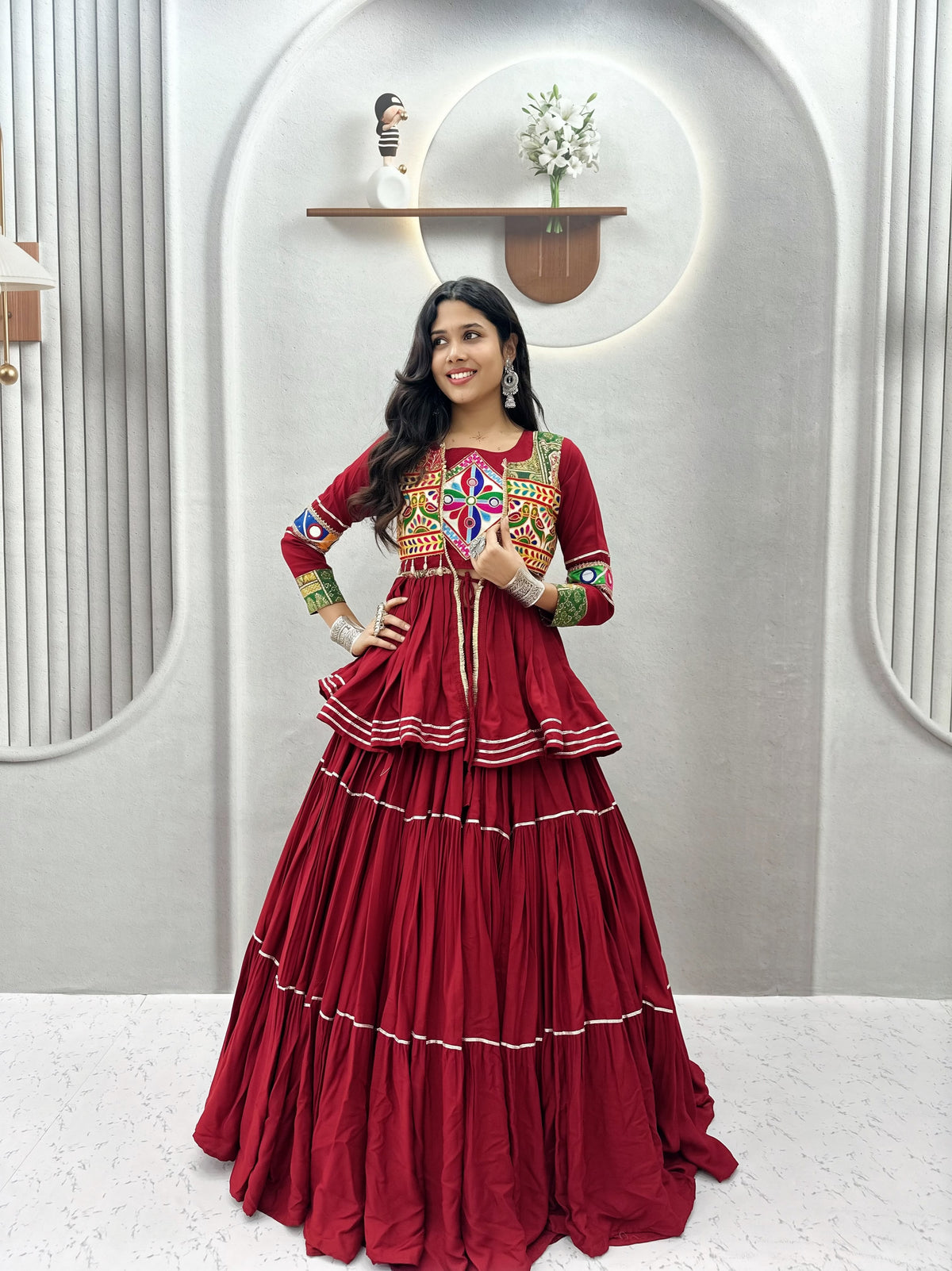 Gamathi Work Wedding Cotton Lehenga