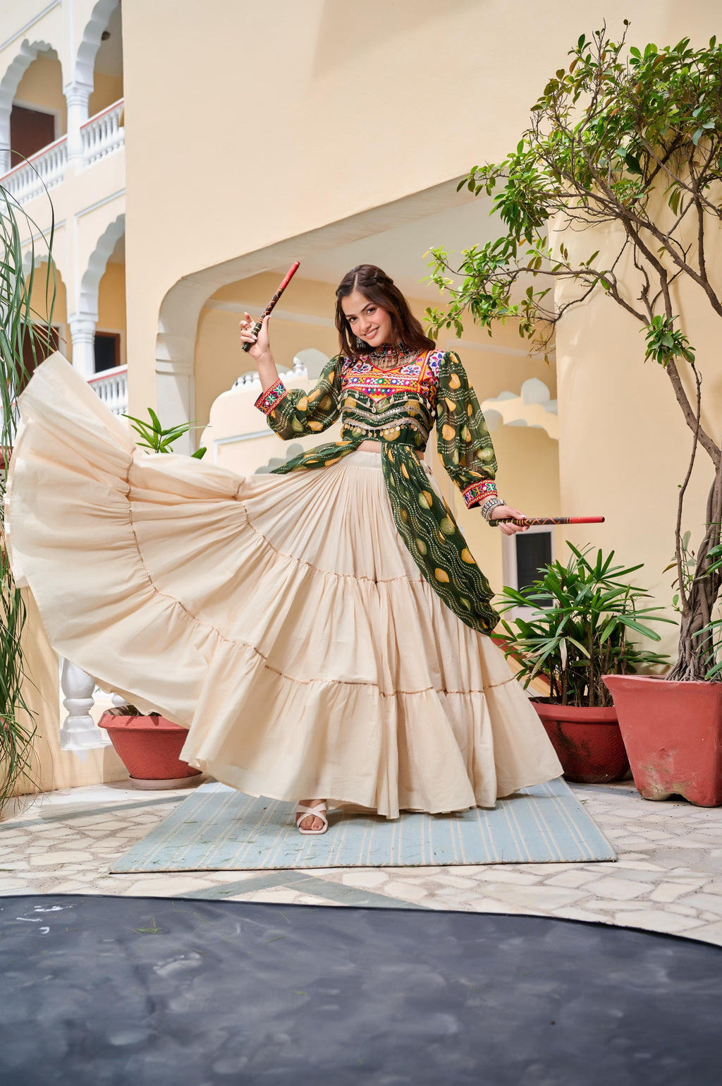 Gamathi Work Festive Cotton Lehenga