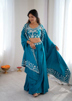 French Crepe Dhoti Set