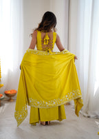 French Crepe Dhoti Set
