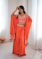 French Crepe Dhoti Set