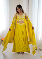 French Crepe Dhoti Set