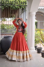 Kutchi Gamthi Mirror Work Gown