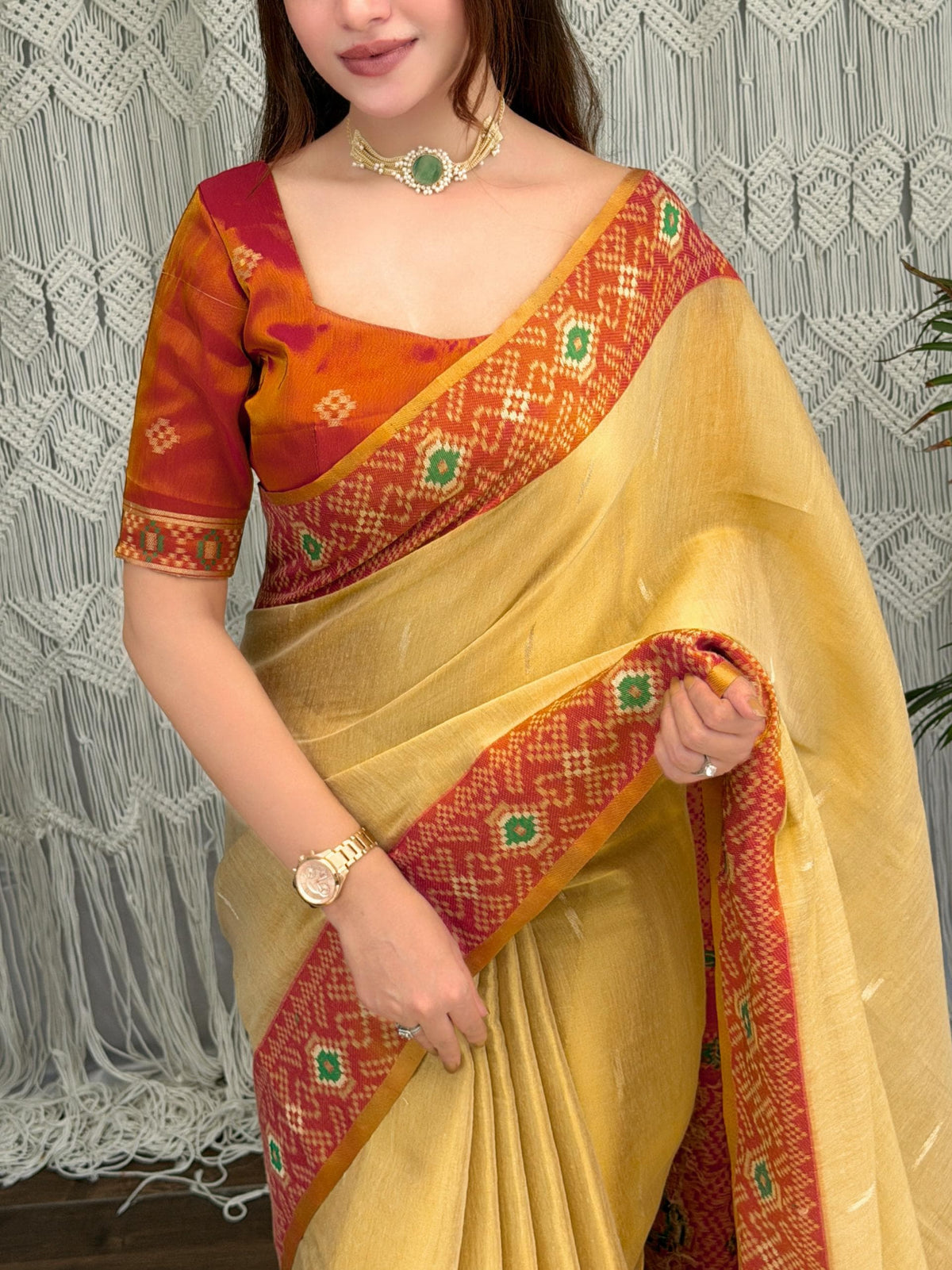 Jodhana Pure Cotton Silk Zari Saree