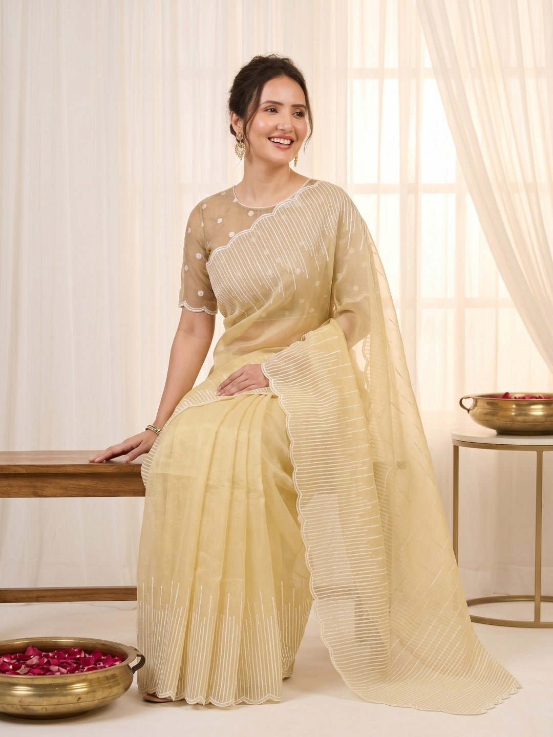 Ria Organza Silk Crush Saree