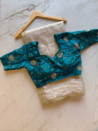 Gold Tissue Silk Embroidery Saree