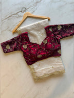 Gold Tissue Silk Embroidery Saree