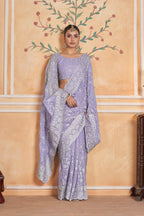 Gold Crunchy Embroidery Saree
