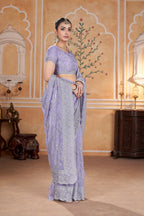 Gold Crunchy Embroidery Saree