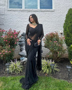 Pure Georgette Sequin Saree