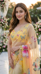 Butterfly Soft Tabby 3D Digital Print Saree