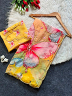 Butterfly Soft Tabby 3D Digital Print Saree