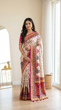 Position Print Modal Silk Mirror Work Saree
