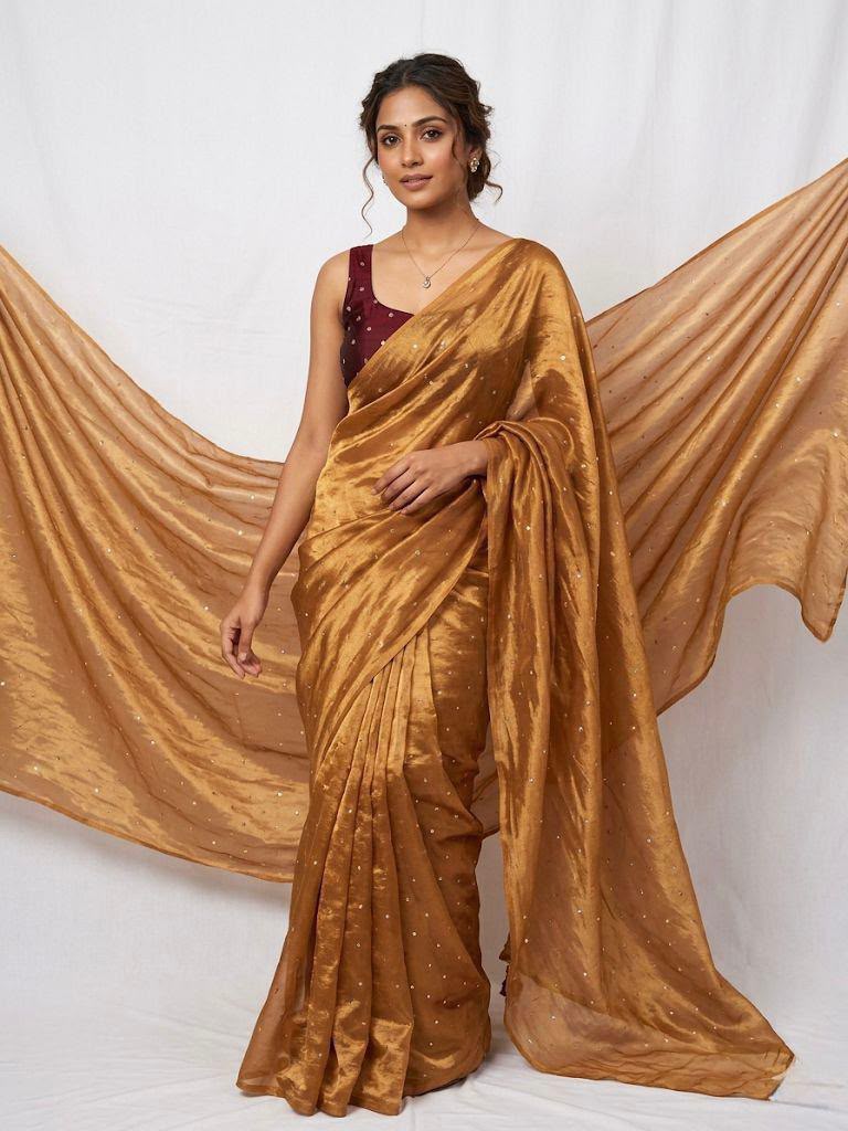 Sassy Petals Space Silk Sequin Saree