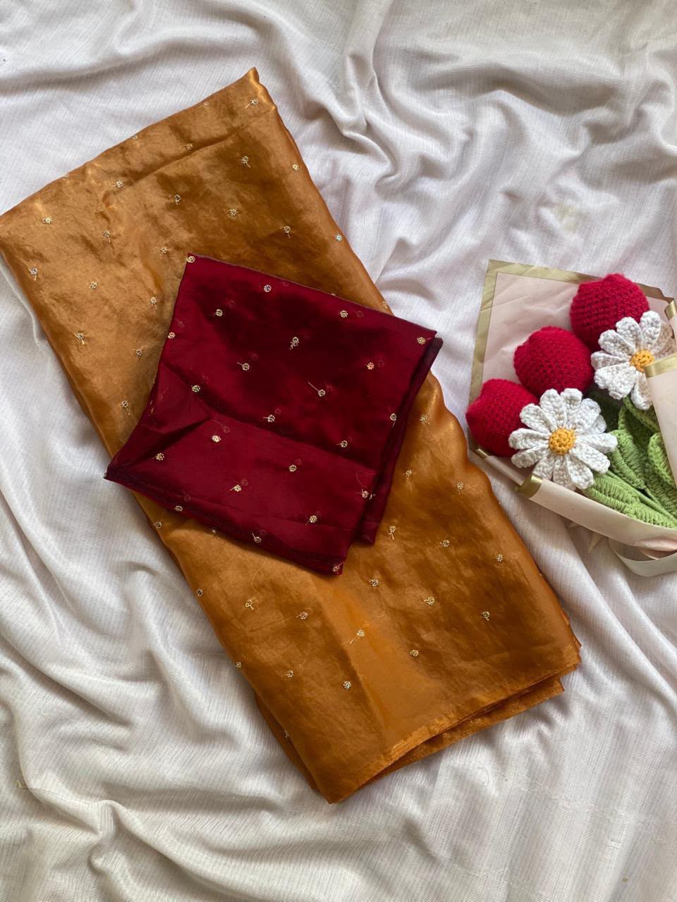 Sassy Petals Space Silk Sequin Saree