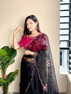 Jenny Organza Moti Cutdana Saree