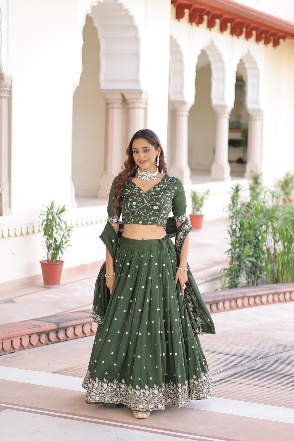 Vichitra Silk Zari Lehenga