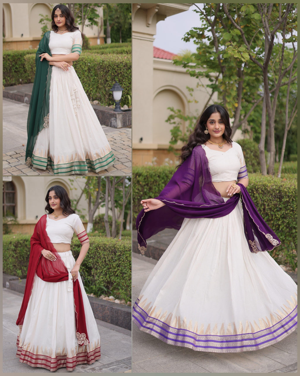 Viscose Jacquard Onam Lehenga