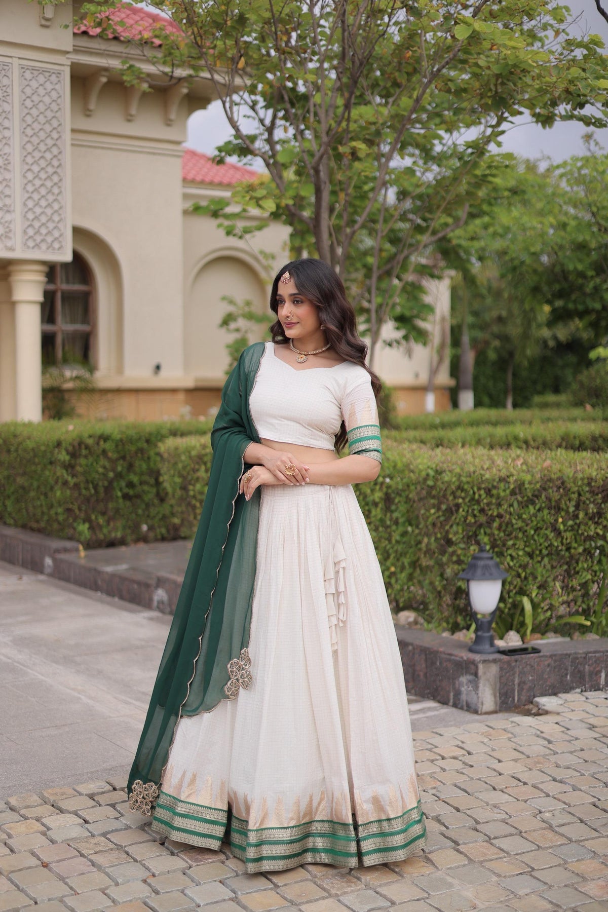 Viscose Jacquard Onam Lehenga