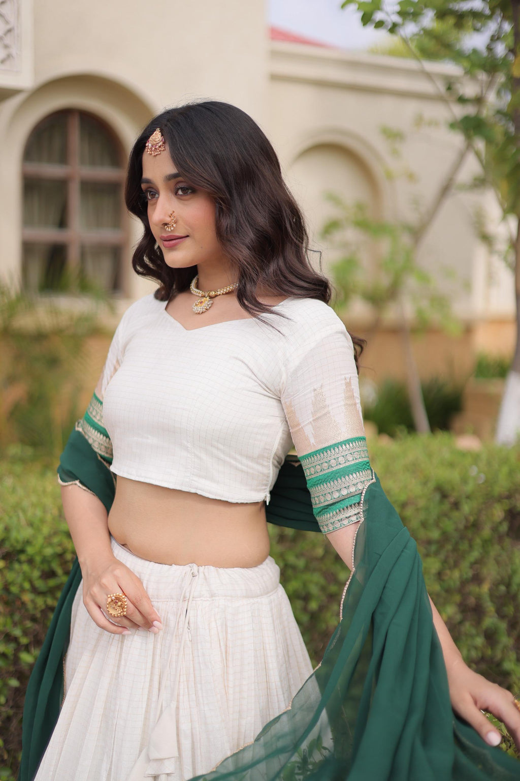 Viscose Jacquard Onam Lehenga