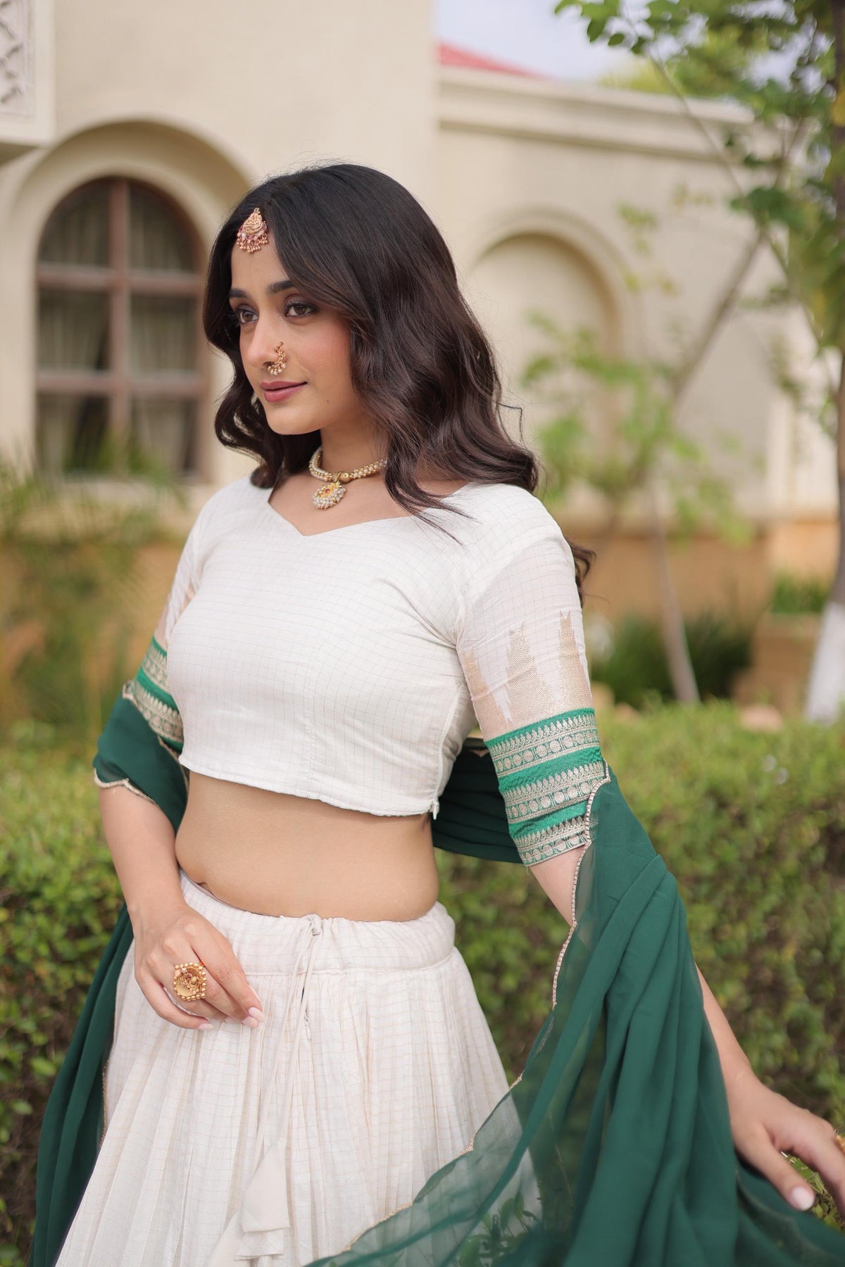 Viscose Jacquard Onam Lehenga