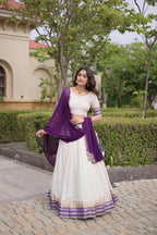 Viscose Jacquard Onam Lehenga