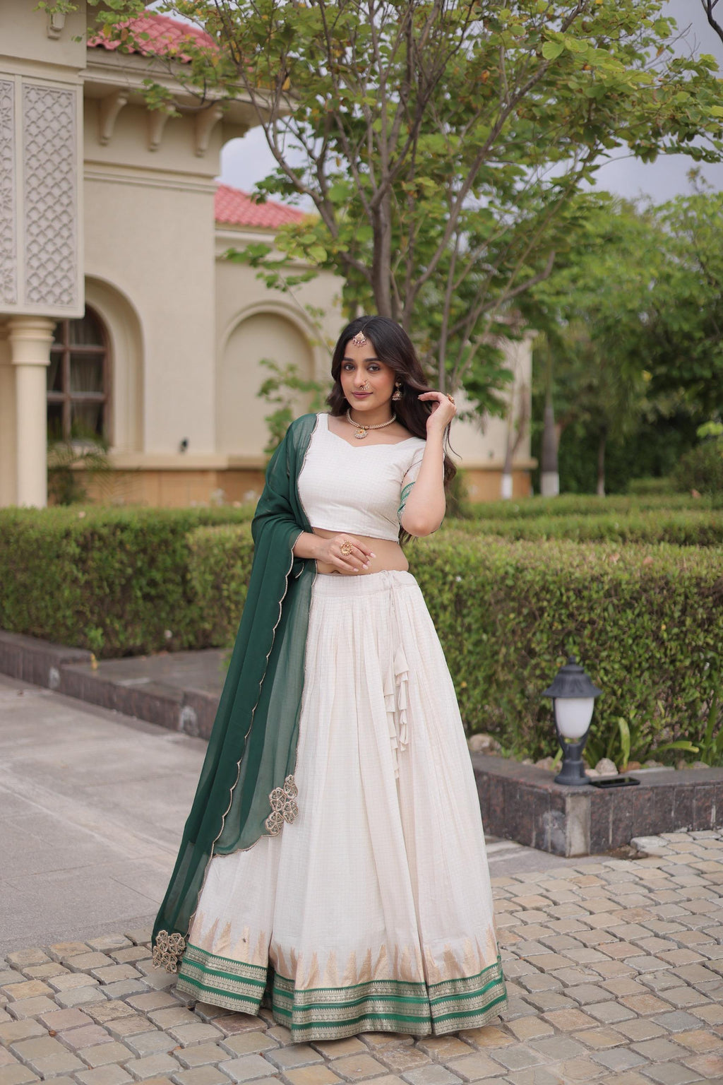 Viscose Jacquard Onam Lehenga