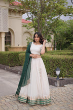 Viscose Jacquard Onam Lehenga