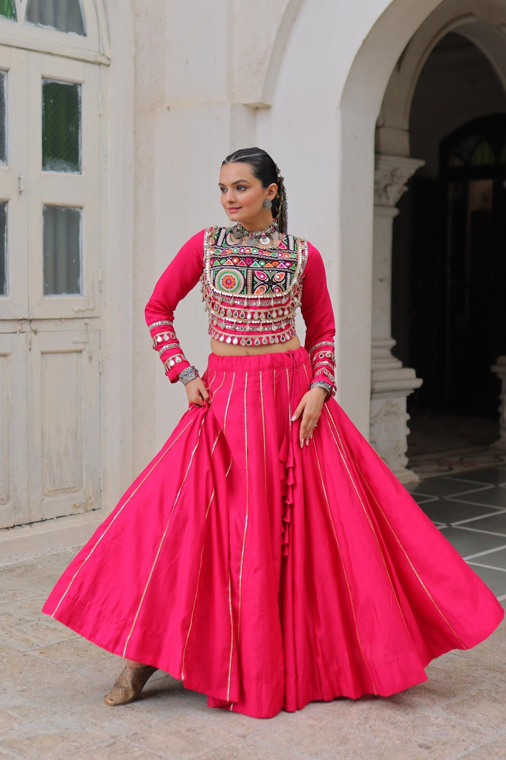 Roman Silk Gota Patti Lehenga
