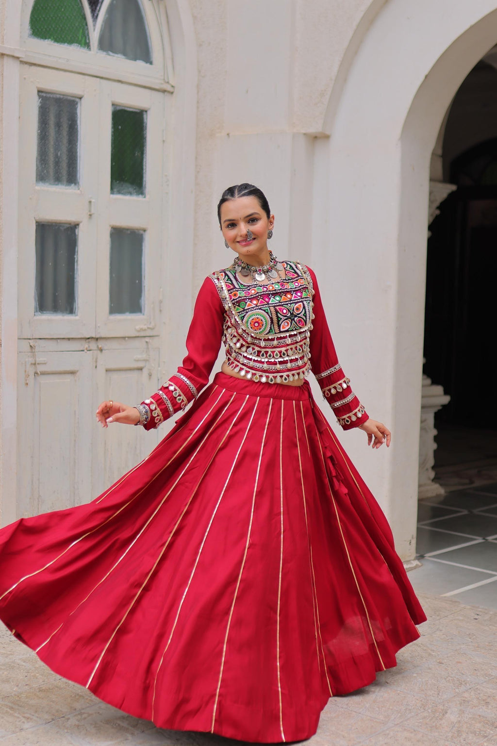 Roman Silk Gota Patti Lehenga