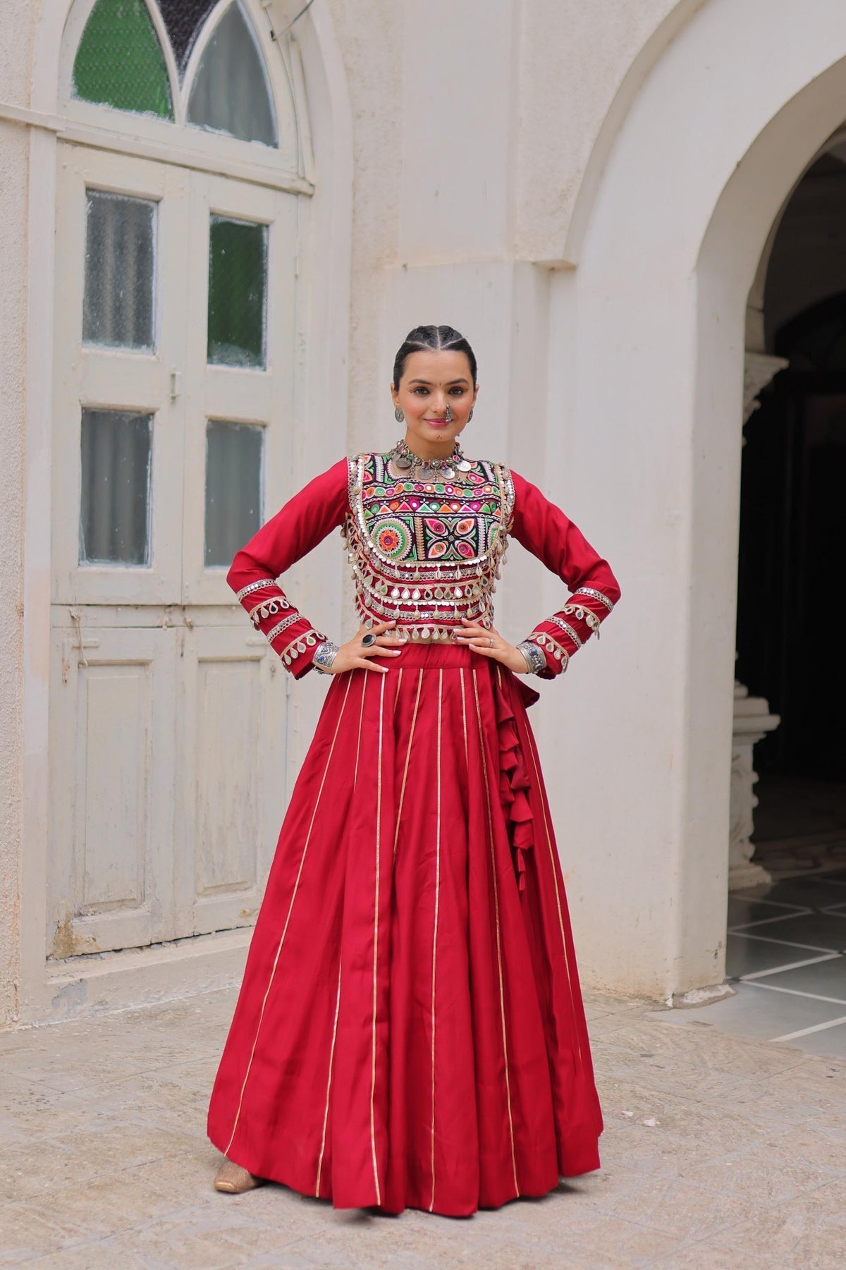 Roman Silk Gota Patti Lehenga