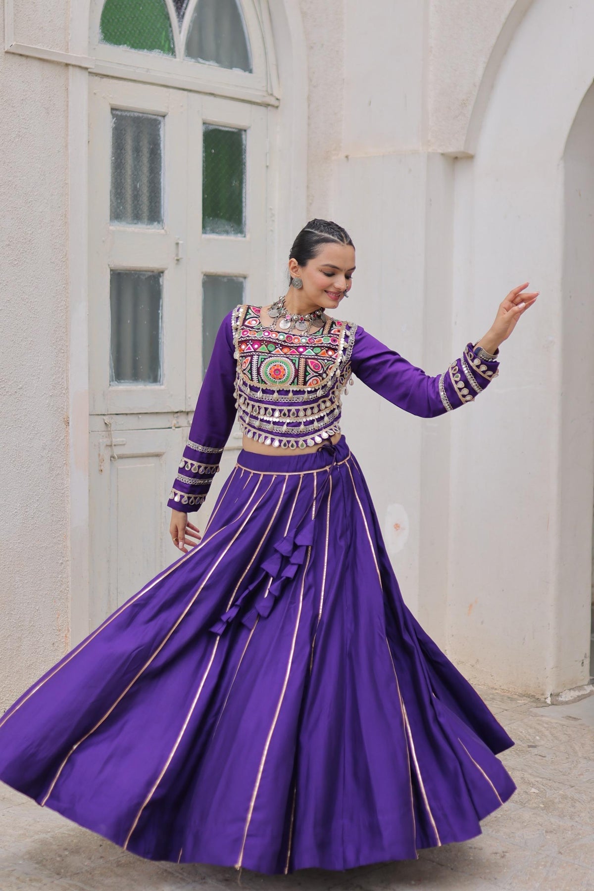 Roman Silk Gota Patti Lehenga