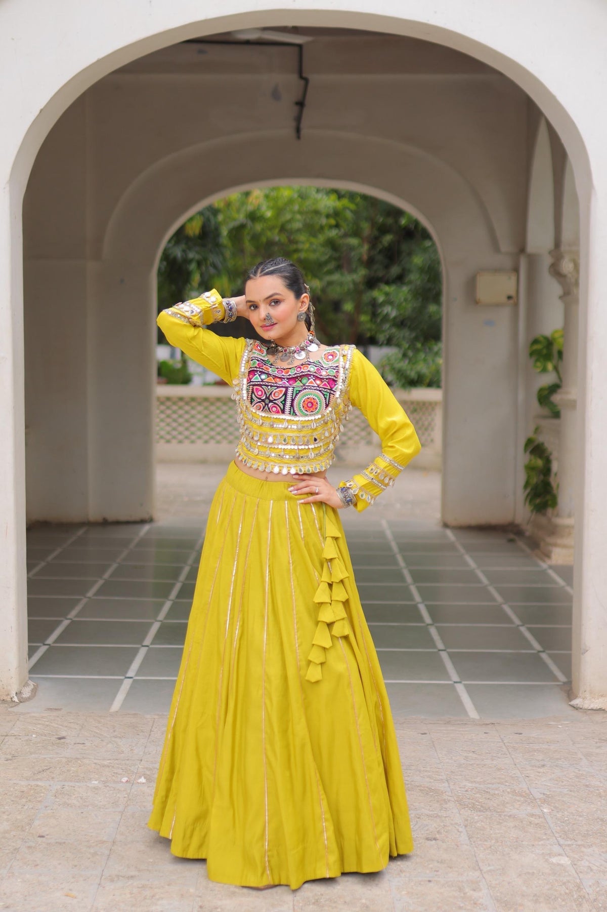 Roman Silk Gota Patti Lehenga