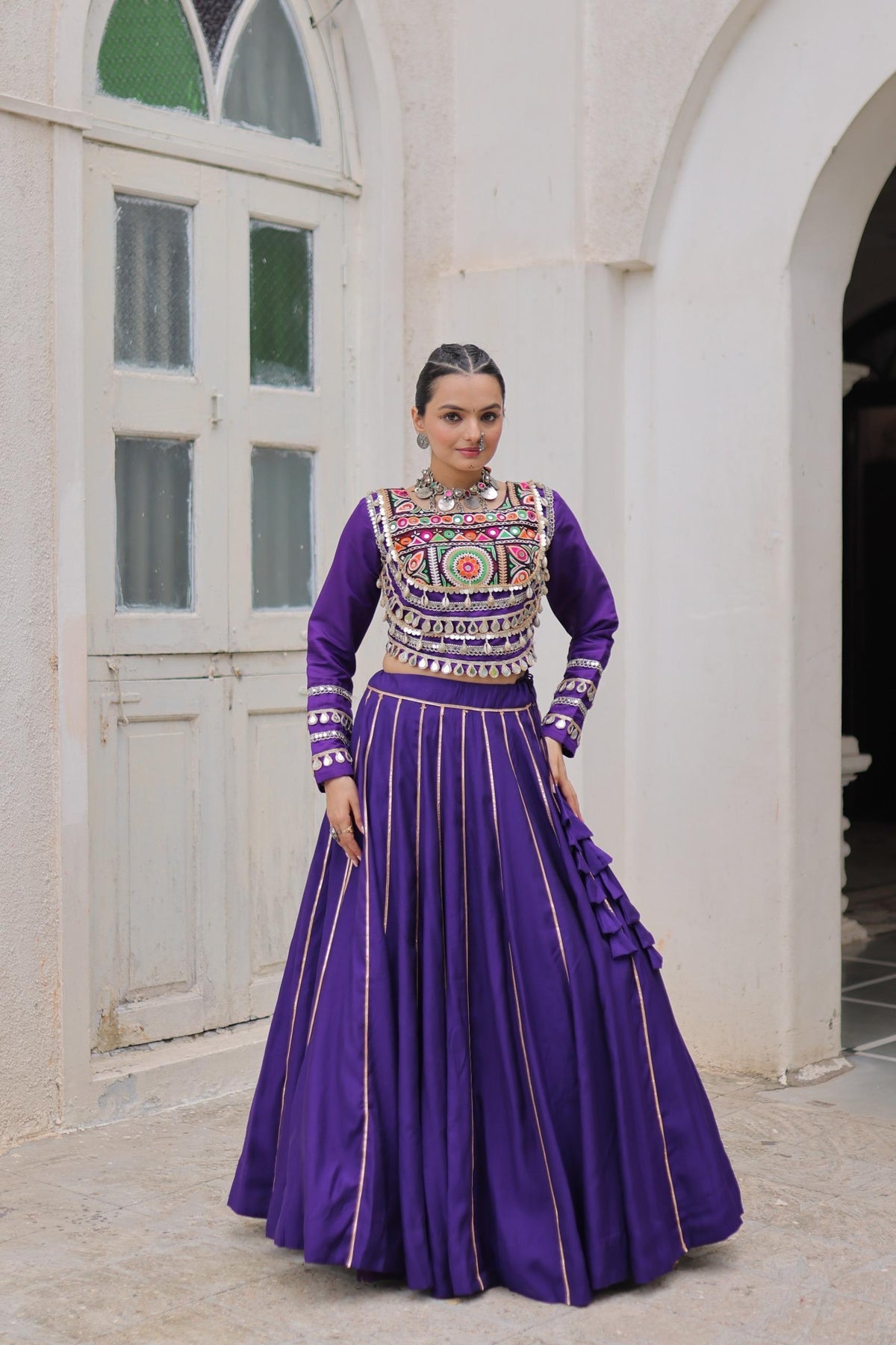 Roman Silk Gota Patti Lehenga