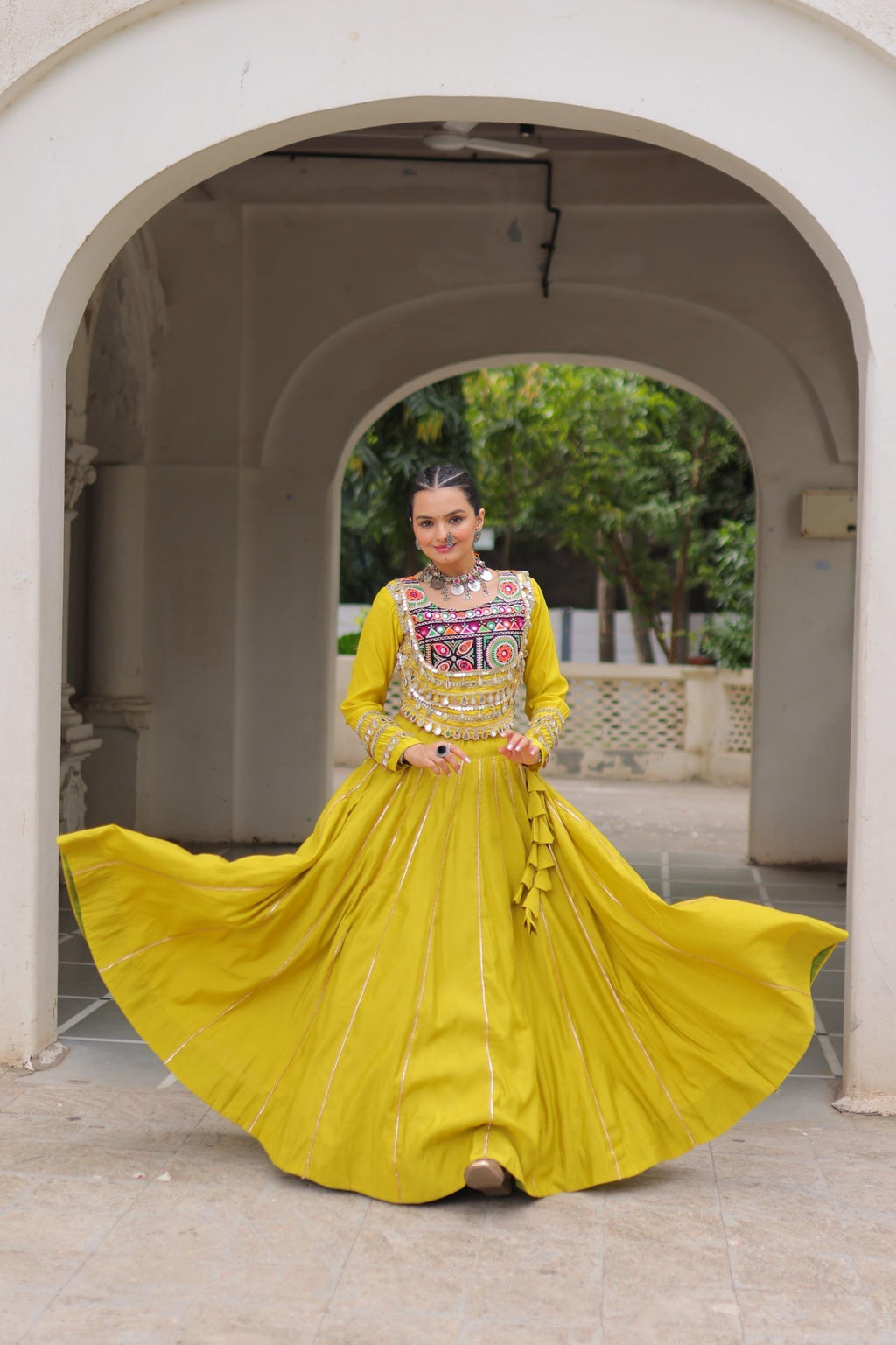 Roman Silk Gota Patti Lehenga