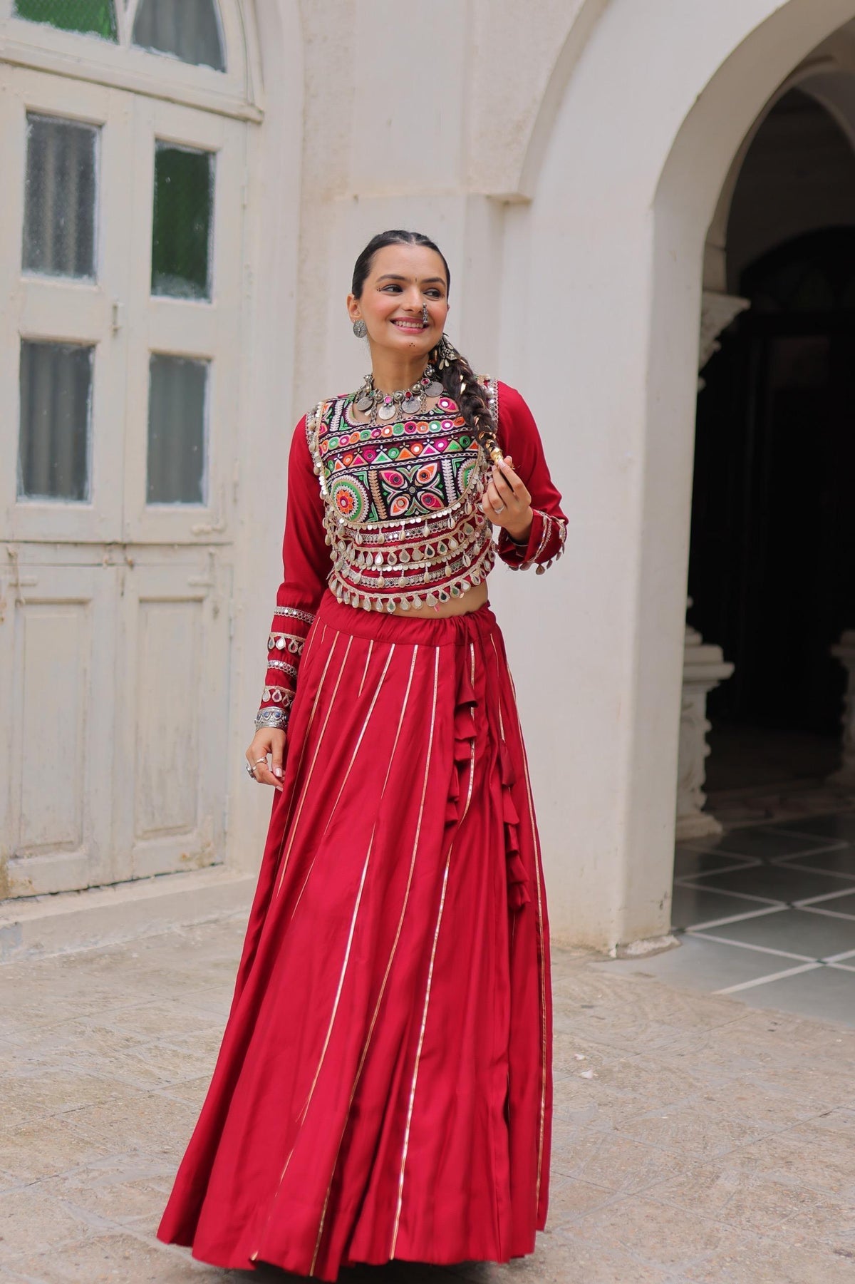 Roman Silk Gota Patti Lehenga