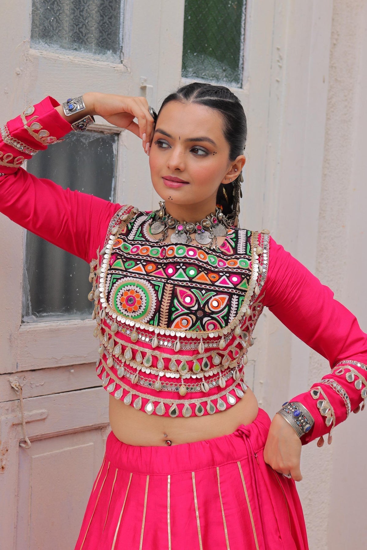 Roman Silk Gota Patti Lehenga