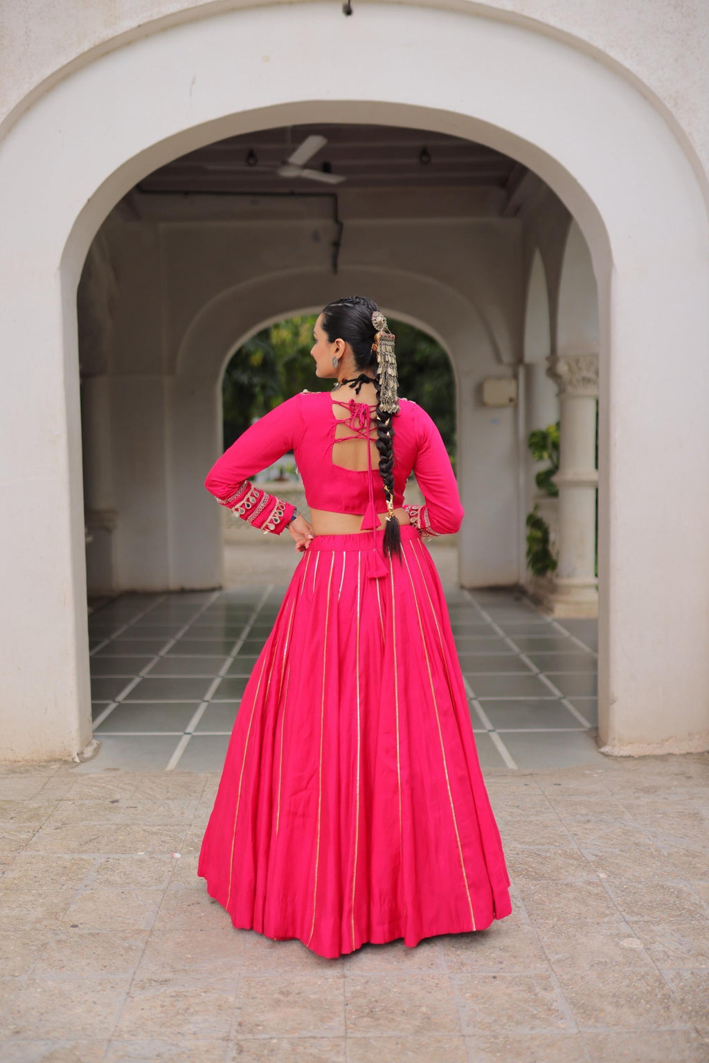 Roman Silk Gota Patti Lehenga