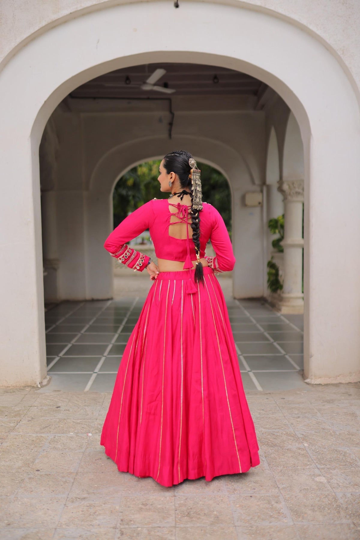 Roman Silk Gota Patti Lehenga