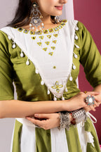 Rayon Cotton Mirror Work Lehenga