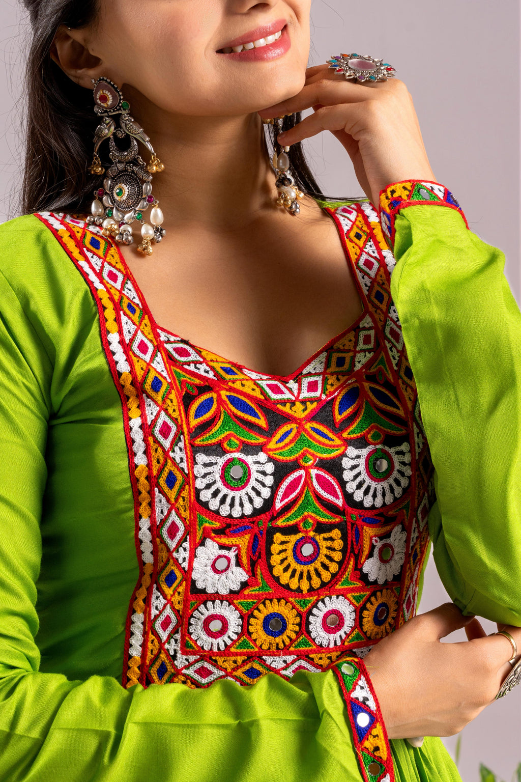 Gamthi Work Rayon Gown