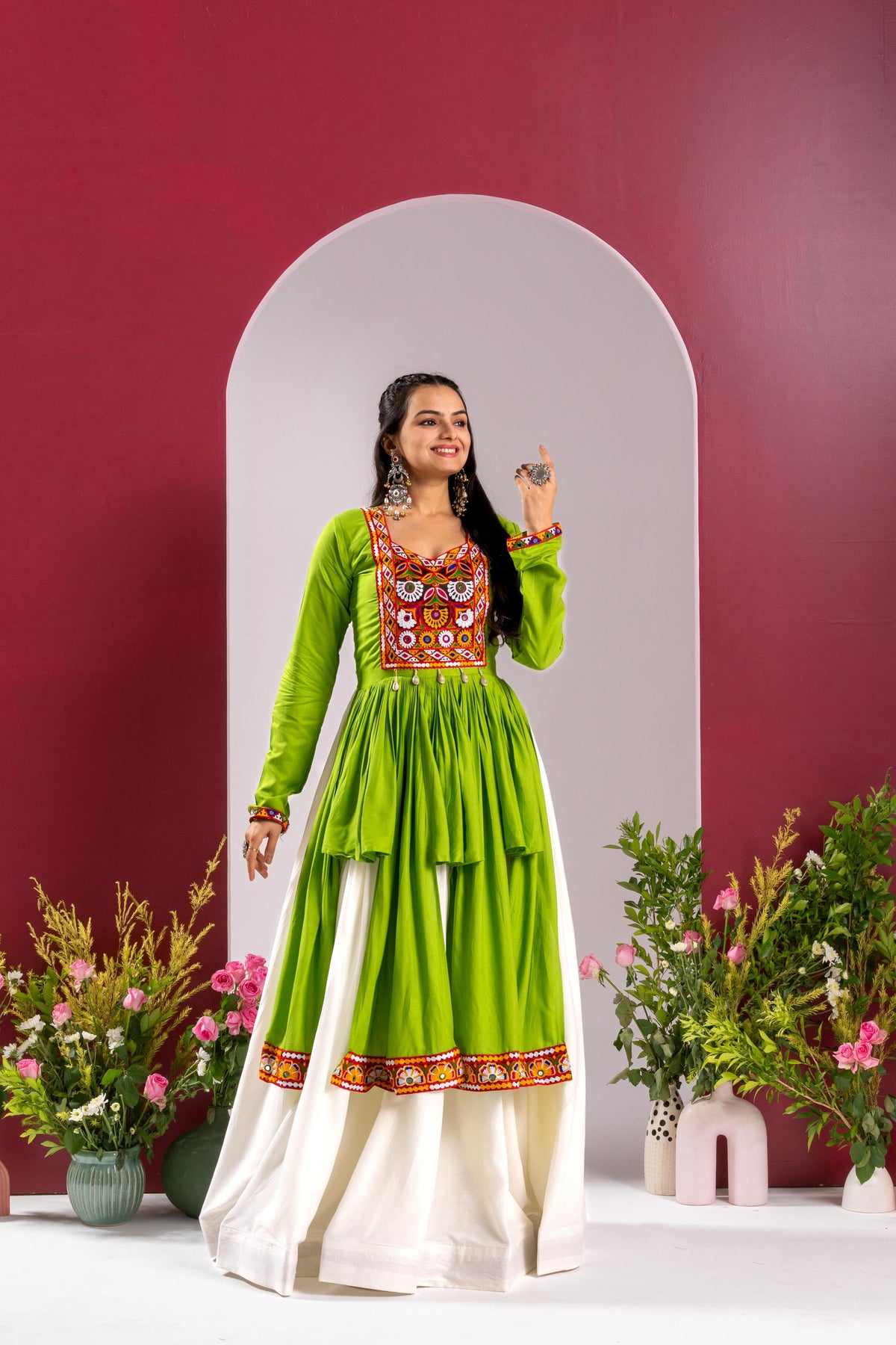 Gamthi Work Rayon Gown