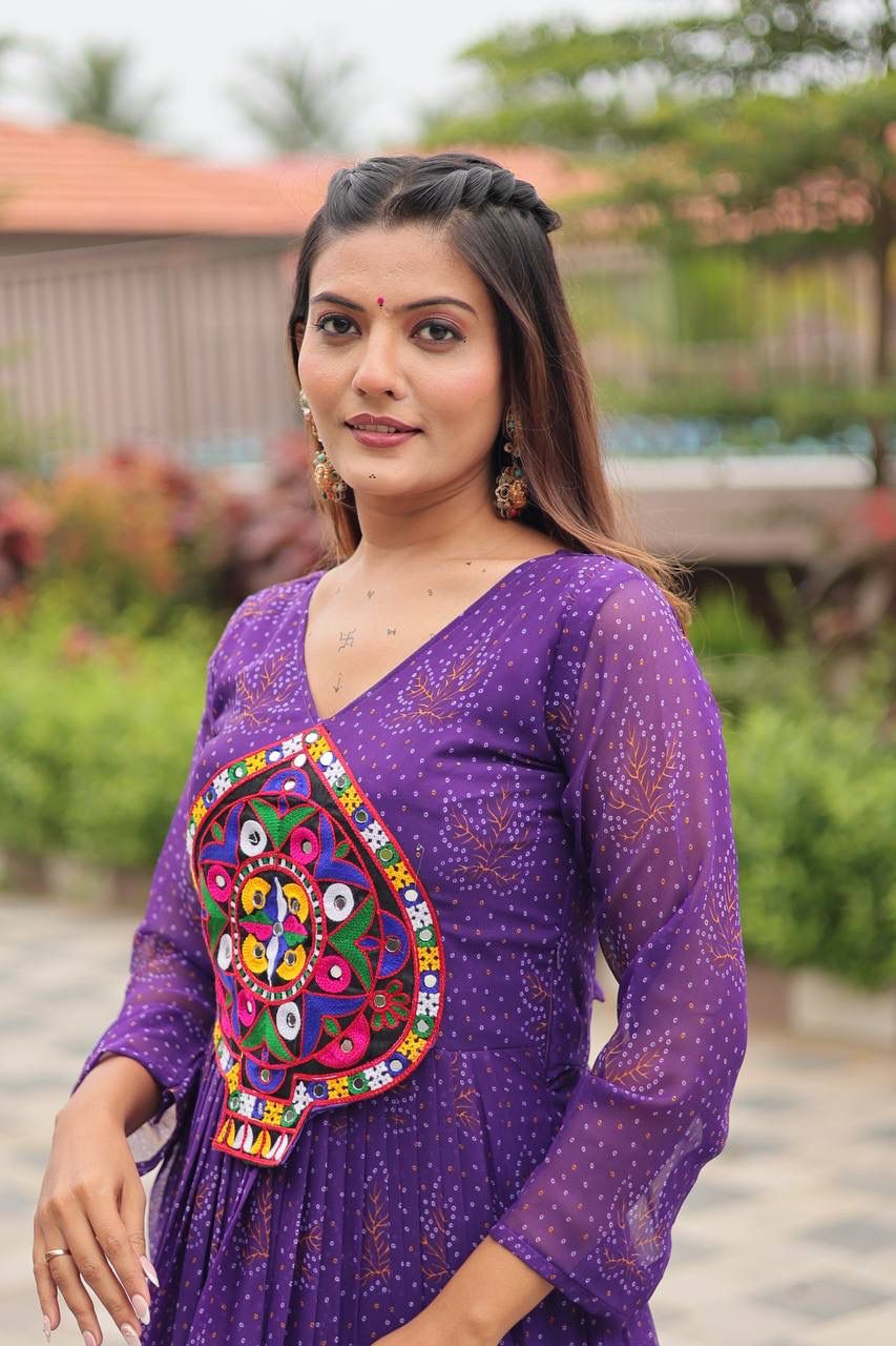 Navratri Special Gamthi Work Gown