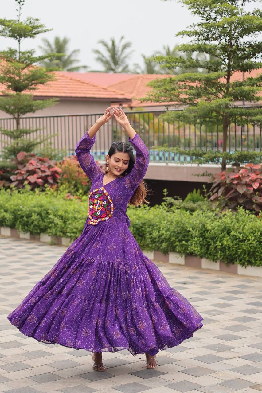 Navratri Special Gamthi Work Gown